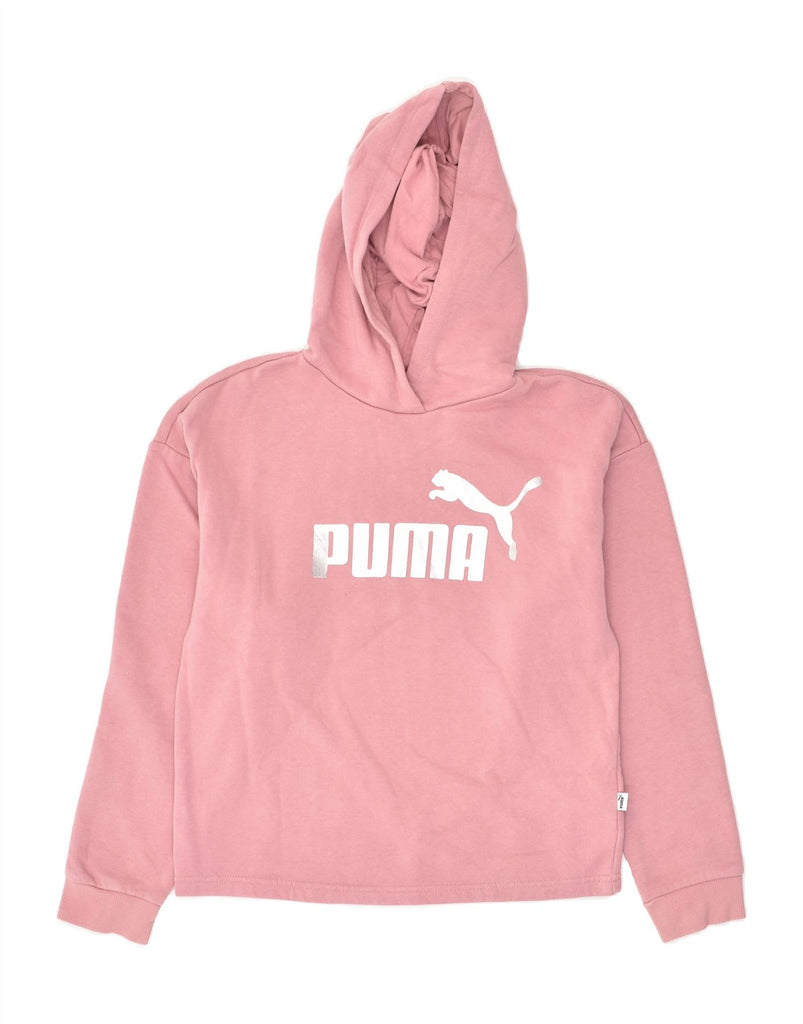 PUMA Girls Graphic Hoodie Jumper 13-14 Years Pink Cotton | Vintage Puma | Thrift | Second-Hand Puma | Used Clothing | Messina Hembry 