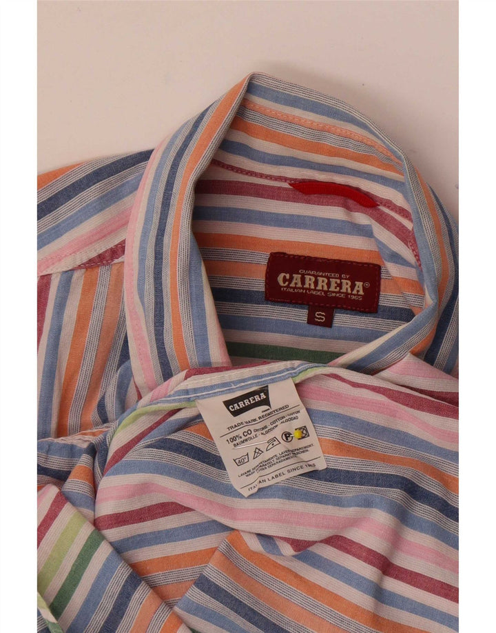 Carrera Mens Shirt Small Multicoloured Striped Cotton