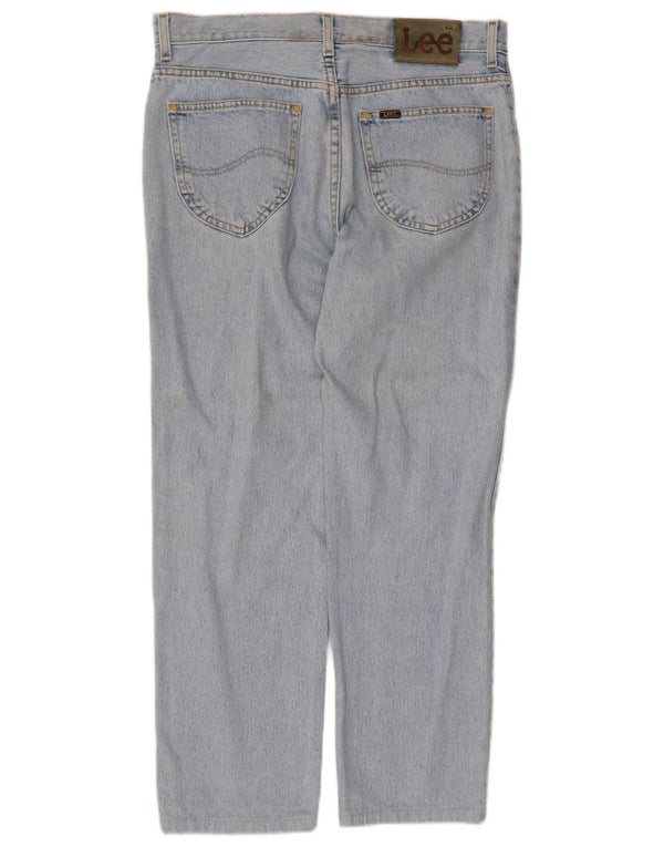 Lee Womens Straight Jeans W34 L26 Blue Cotton