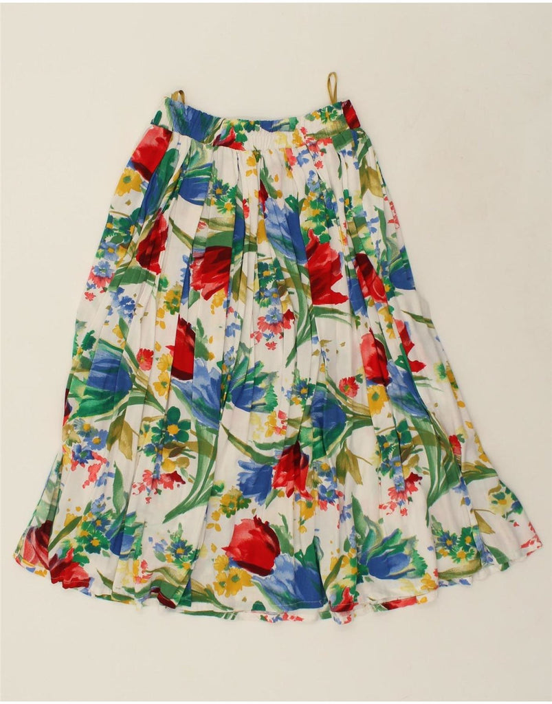 VINTAGE Womens A-Line Skirt IT 42 Medium W28  Multicoloured Floral Vintage Vintage and Second-Hand Vintage from Messina Hembry 