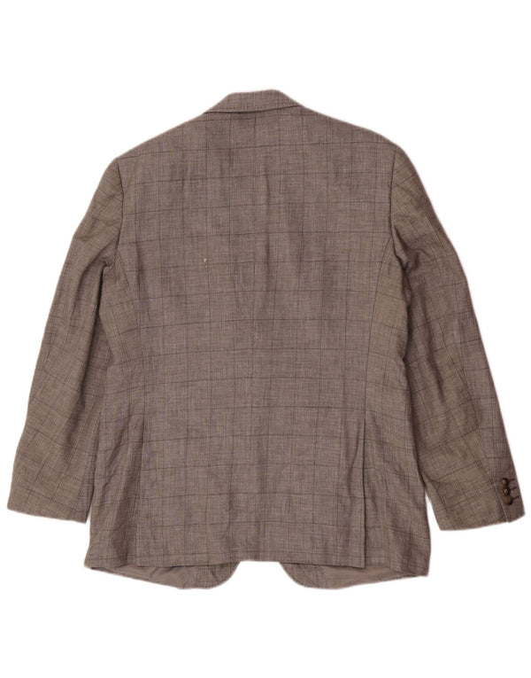 Marks & Spencer Mens Tailored Fit Blazer Jacket UK 42 Large Grey Check