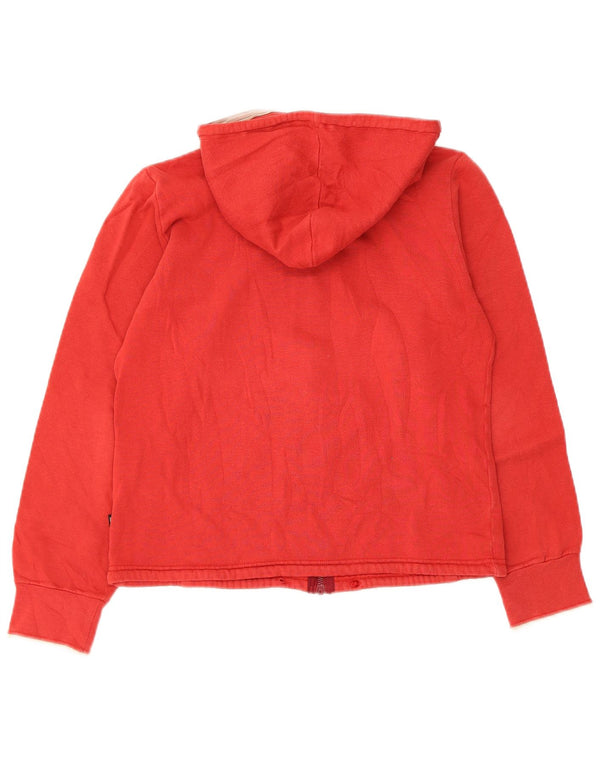 Napapijri Womens Zip Hoodie Sweater UK 10 Small Red Cotton