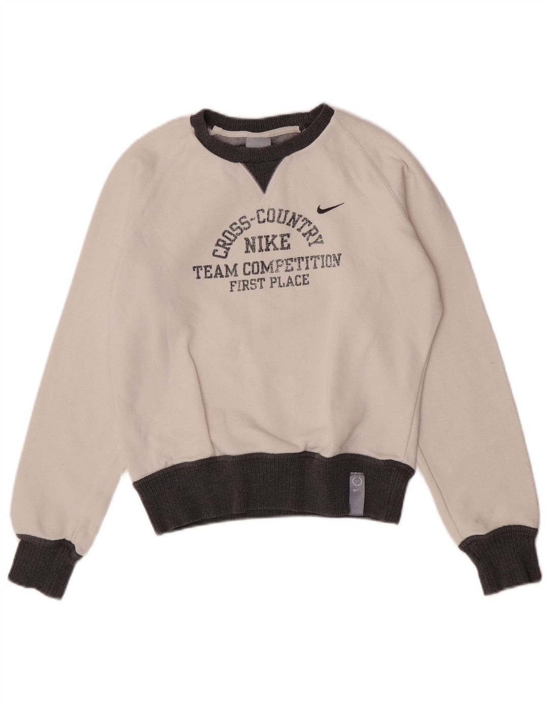 Nike Womens Graphic Sweatshirt Jumper UK 8/10 Small White Colourblock