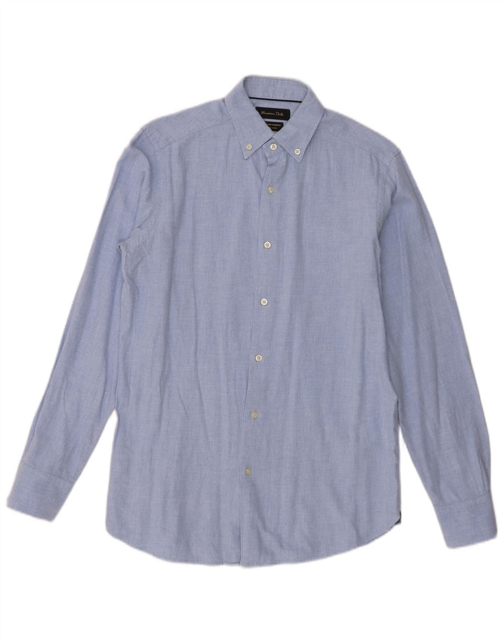 Massimo Dutti Mens Shirt Small Blue Cotton