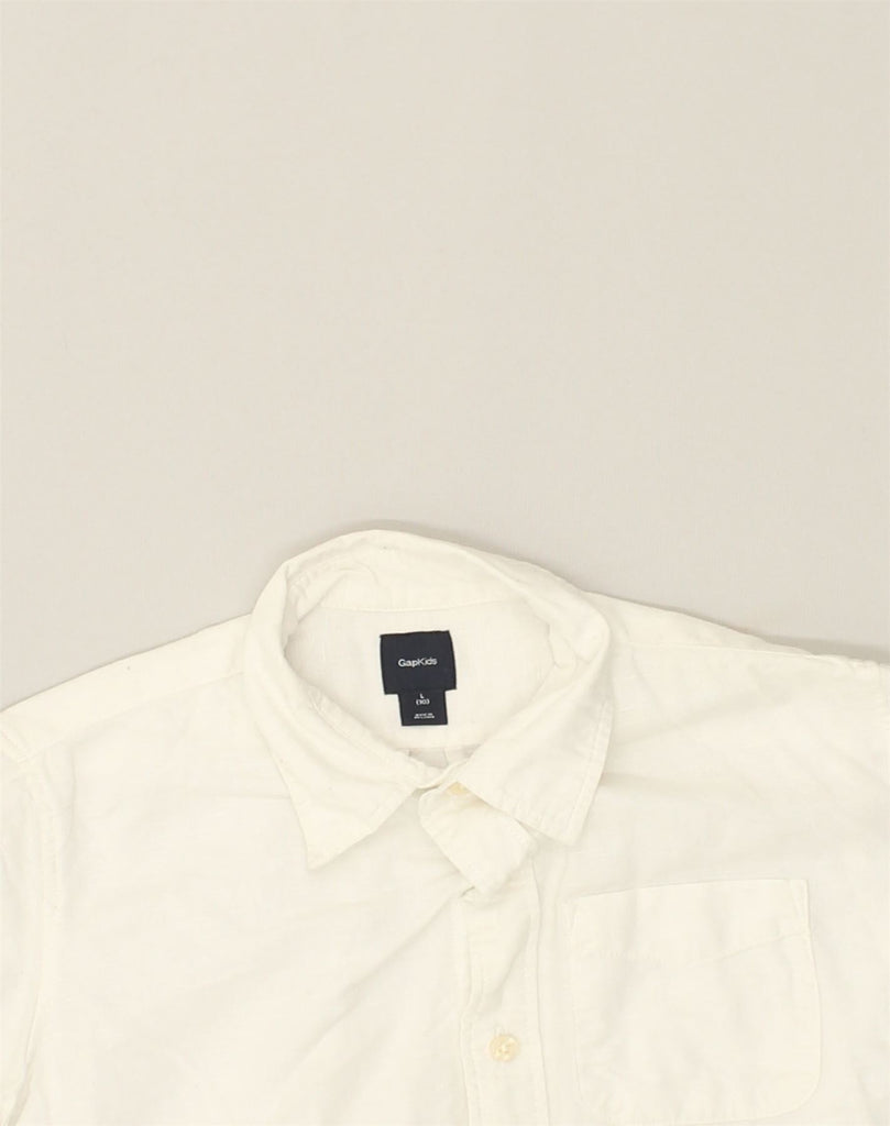 GAP Boys Short Sleeve Shirt 9-10 Years Large White Linen | Vintage Gap | Thrift | Second-Hand Gap | Used Clothing | Messina Hembry 