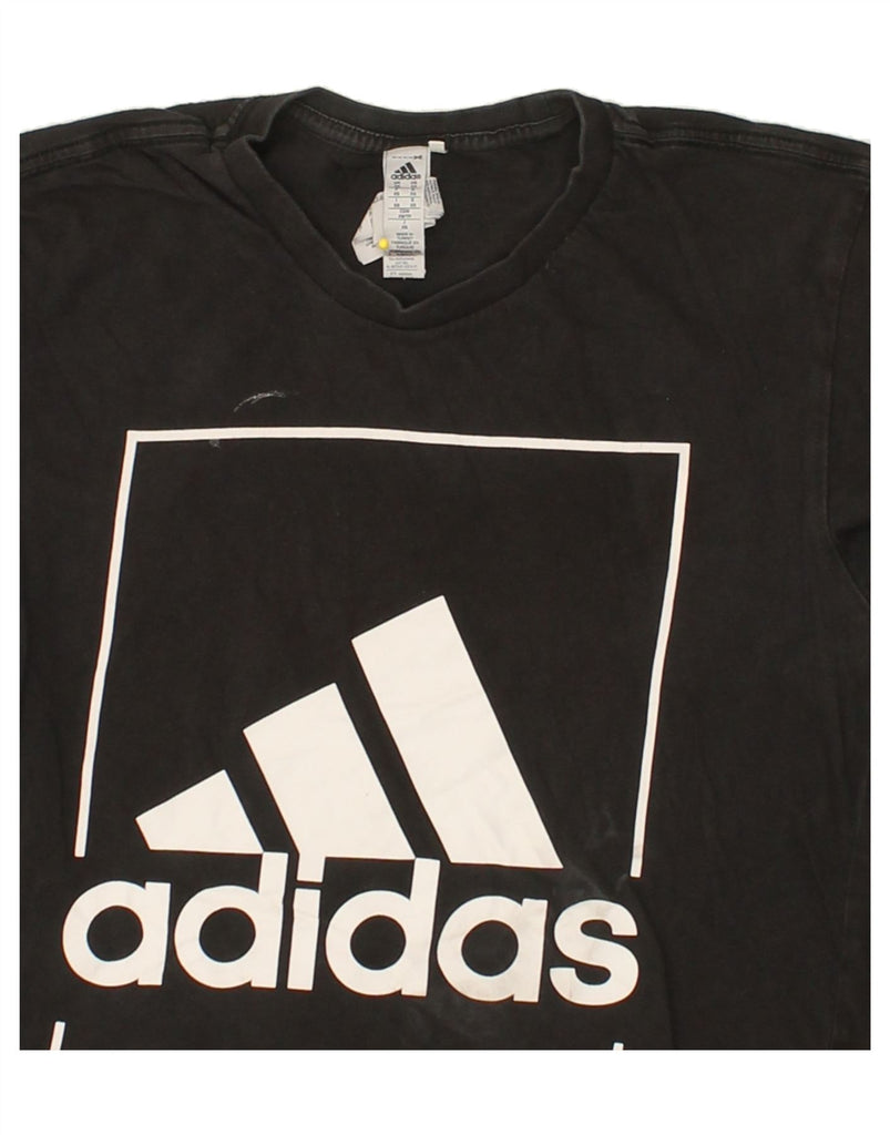 ADIDAS Mens Graphic T-Shirt Top XS Black Cotton Vintage Adidas and Second-Hand Adidas from Messina Hembry 