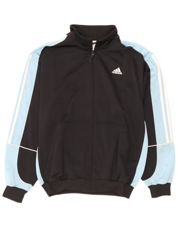 Adidas Mens Tracksuit Top Jacket UK 40/42 Medium Black Colourblock