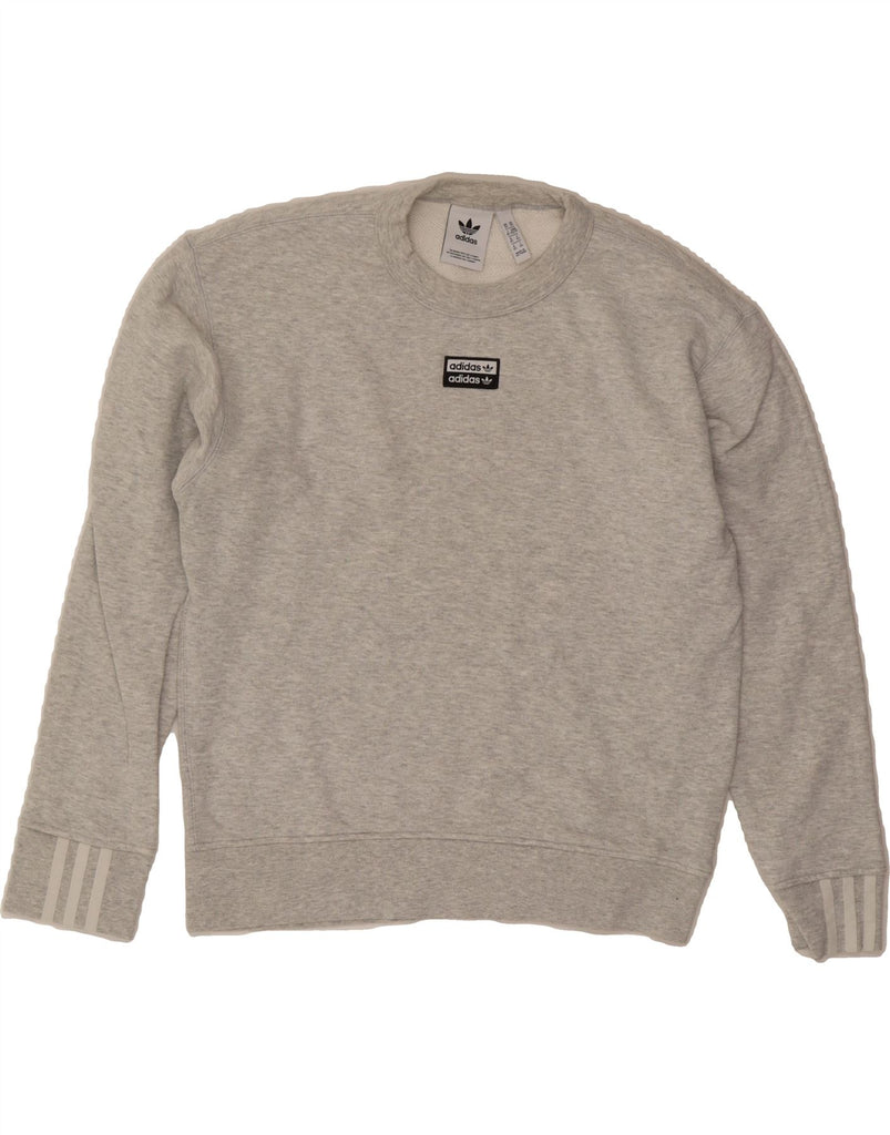 ADIDAS Mens Loose Fit Sweatshirt Jumper XS Grey Cotton Vintage Adidas and Second-Hand Adidas from Messina Hembry 