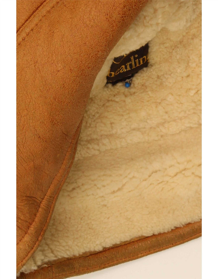 Vintage Mens Shearling Coat IT 50 Large Brown
