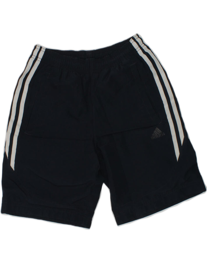 ADIDAS Boys Sport Shorts 9-10 Years Navy Blue Polyester | Vintage Adidas | Thrift | Second-Hand Adidas | Used Clothing | Messina Hembry 