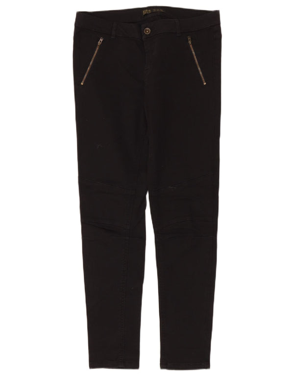 ZARA Womens Slim Chino Trousers EU 38 Small W28 L30 Black Cotton