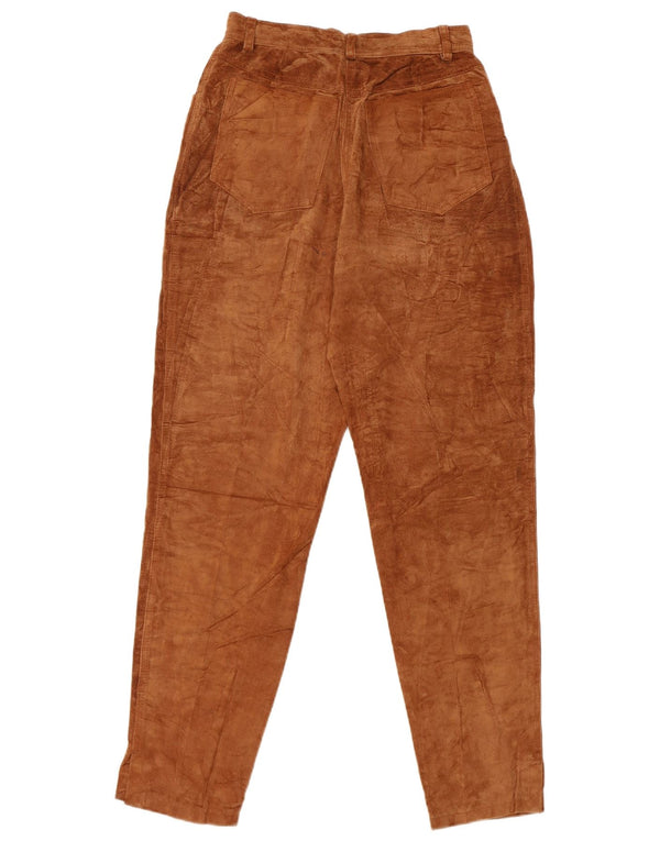 Vintage Womens High Waist Suede Casual Trousers IT 44 Medium W26 L30 Brown