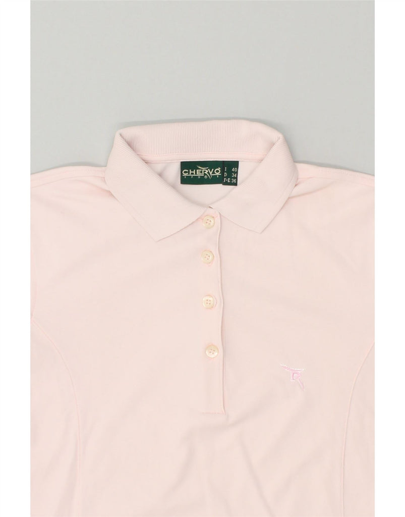 CHERVO Womens Polo Shirt IT 40 Small Pink Polyamide | Vintage Chervo | Thrift | Second-Hand Chervo | Used Clothing | Messina Hembry 