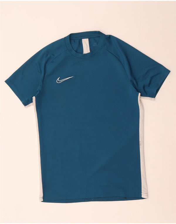 Nike Mens Dri Fit T-Shirt Top Medium Blue Colourblock Polyester