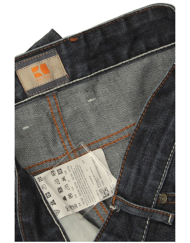 Hugo Boss Mens Straight Jeans W32 L29 Navy Blue Cotton