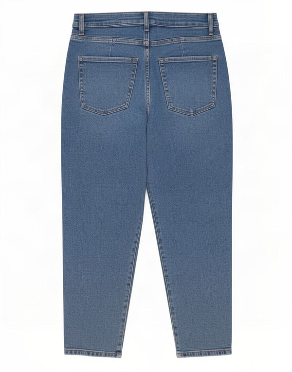 Marks & Spencer Womens Mom Tapered Jeans UK 12 Medium W30 L25 Blue Cotton