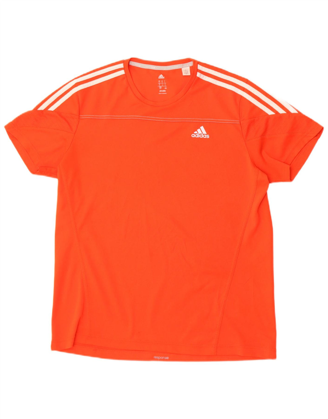 Adidas Mens Climalite T-Shirt Top Large Orange Polyester
