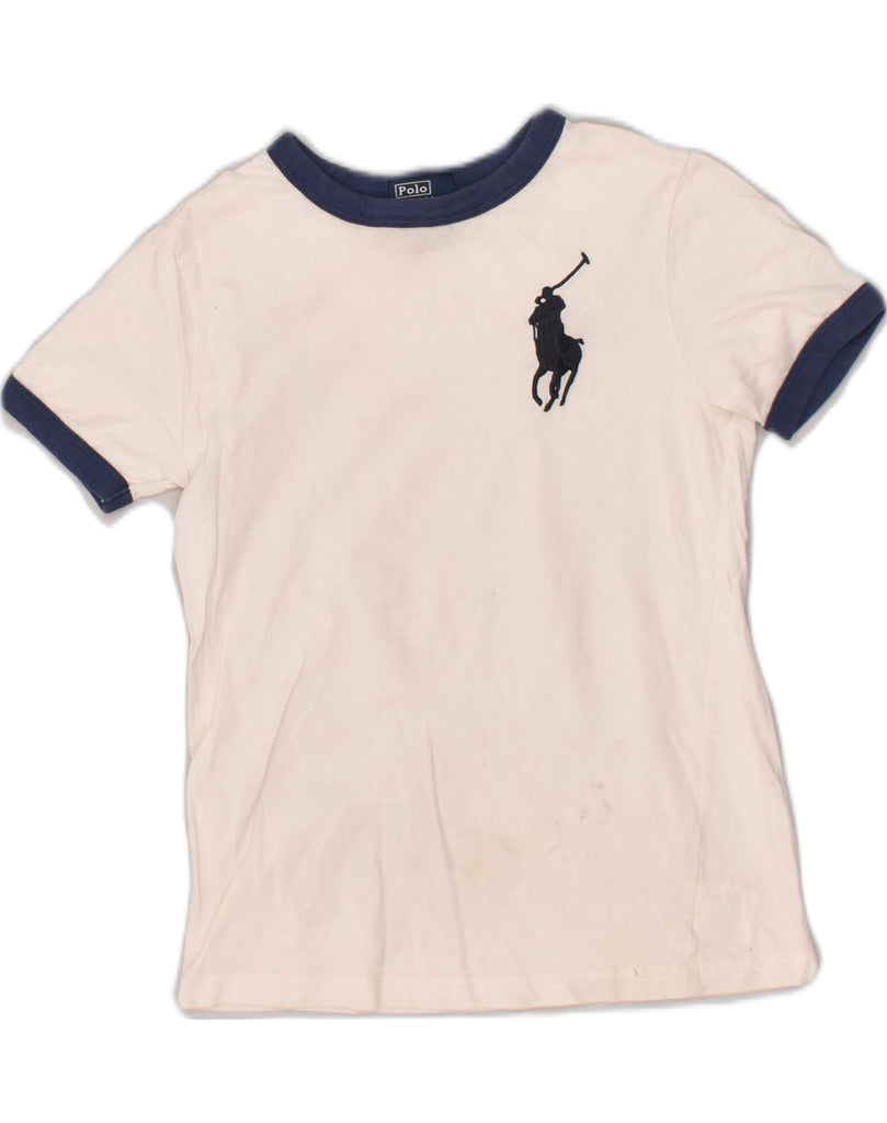 POLO RALPH LAUREN Boys T-Shirt Top 6-7 Years Off White Cotton | Vintage Polo Ralph Lauren | Thrift | Second-Hand Polo Ralph Lauren | Used Clothing | Messina Hembry 