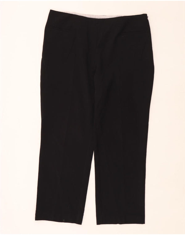 Marks & Spencer Womens Straight Casual Trousers UK 16 Large W36 L28 Black