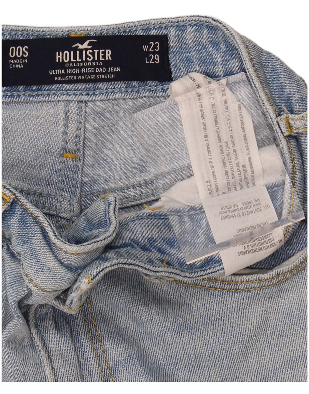 HOLLISTER Womens High Rise Loose Jeans US 00 2XS W23 L28 Blue Cotton