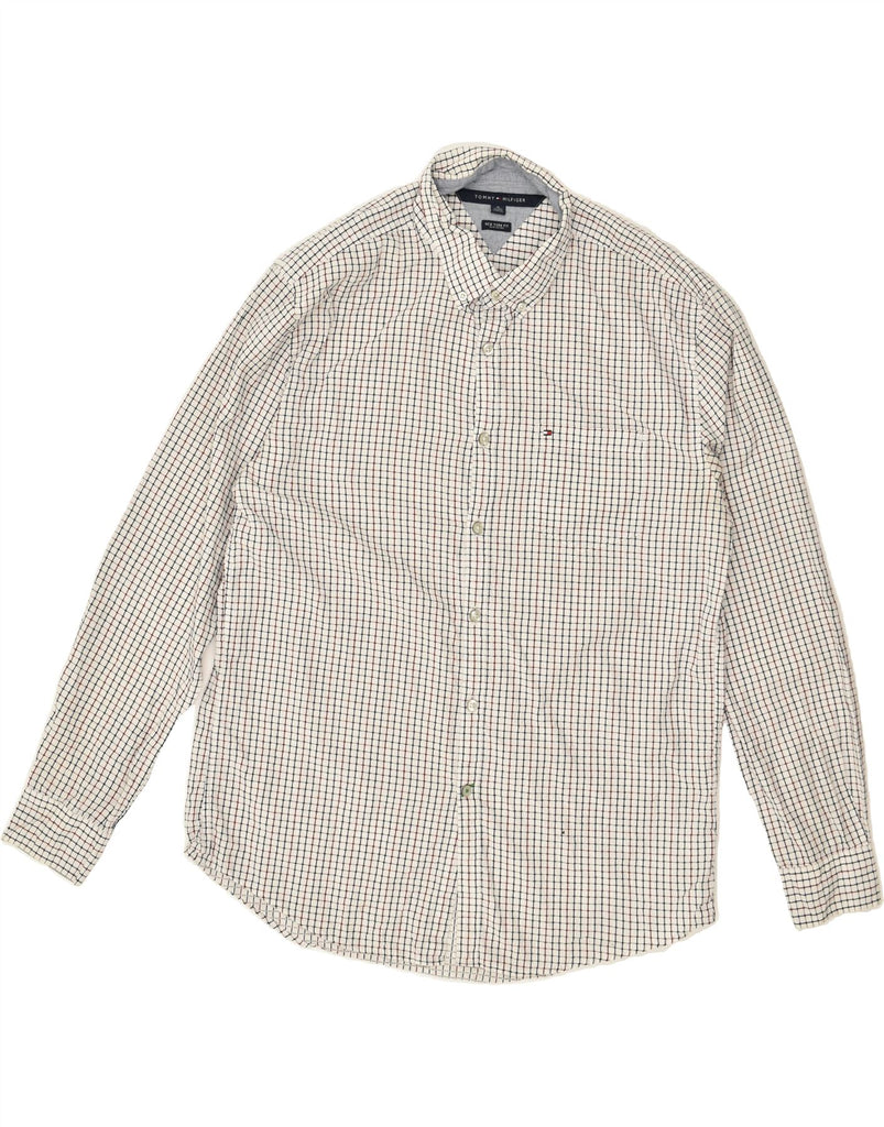 TOMMY HILFIGER Mens New York Fit Shirt XL White Check Cotton | Vintage Tommy Hilfiger | Thrift | Second-Hand Tommy Hilfiger | Used Clothing | Messina Hembry 