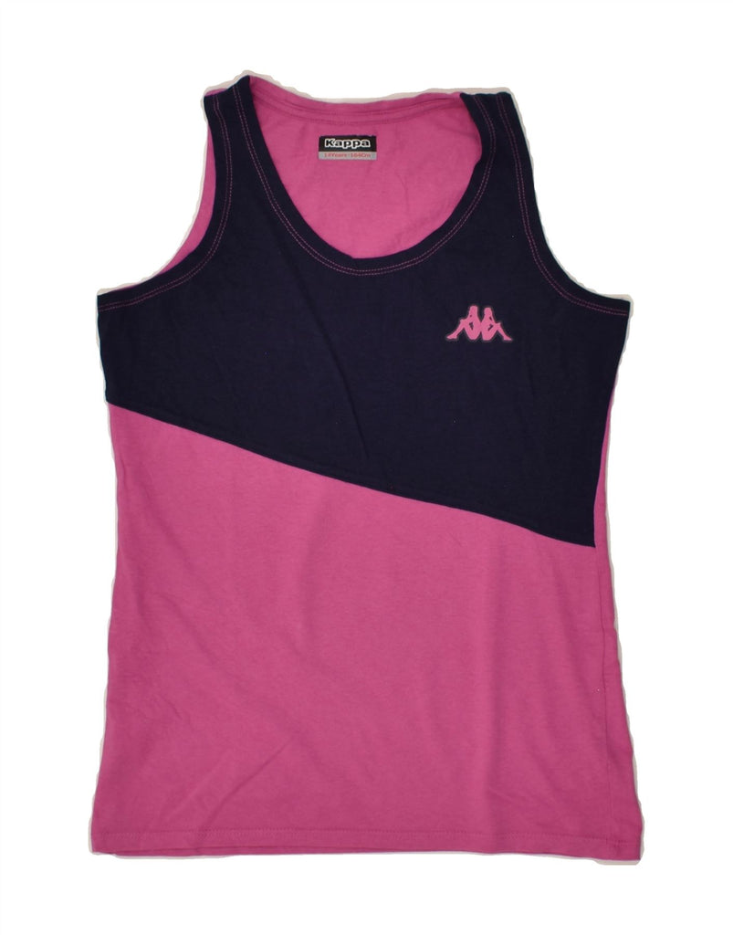 KAPPA Girls Vest Top 13-14 Years Pink Colourblock | Vintage Kappa | Thrift | Second-Hand Kappa | Used Clothing | Messina Hembry 