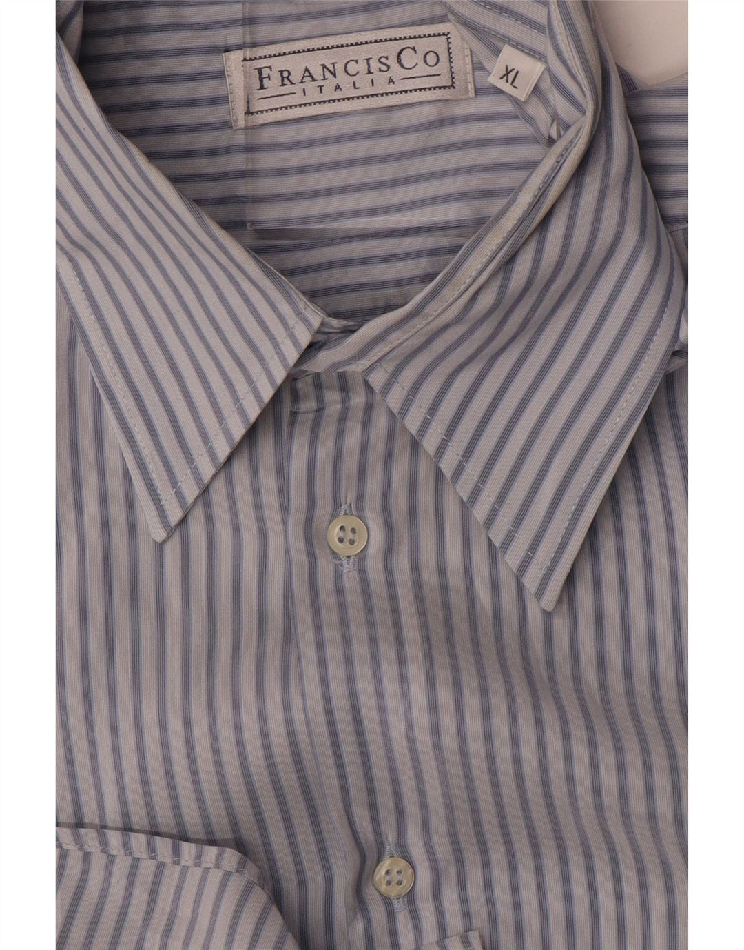 Vintage Mens Short Sleeve Shirt XL Blue Pinstripe