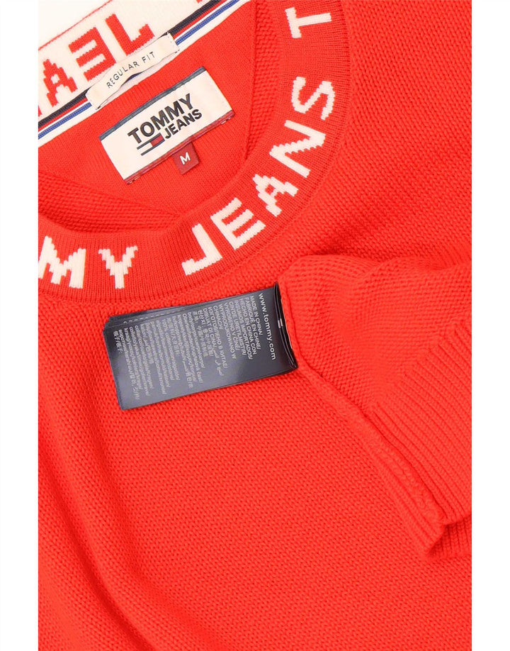 Tommy Hilfiger Mens Graphic Regular Fit Crew Neck Jumper Sweater Medium Red