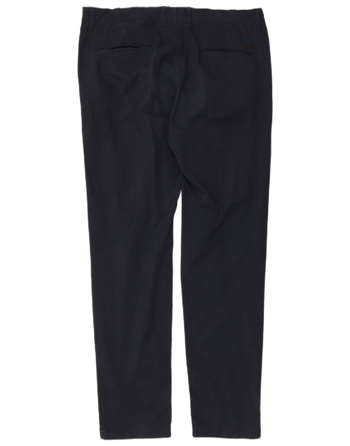 JACK & JONES Mens Slim Chino Trousers W34 L34 Navy Blue Cotton