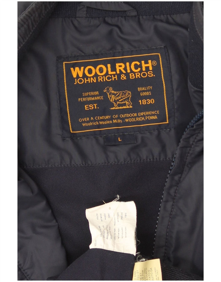 Woolrich Mens Windbreaker Jacket UK 40 Large Navy Blue Nylon