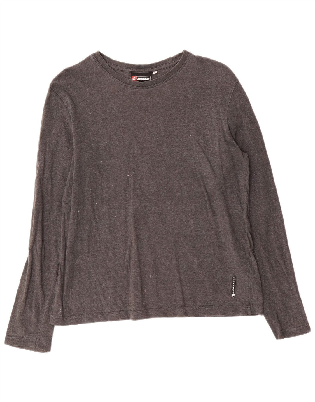 LOTTO Womens Top Long Sleeve UK 14 Large Grey Cotton