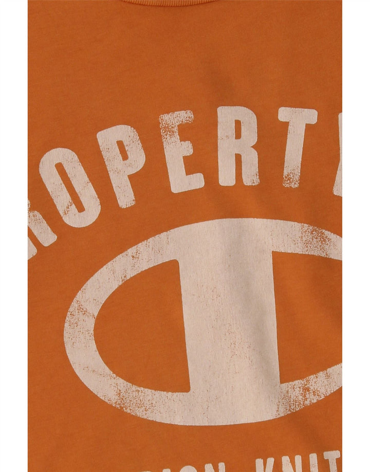 CHAMPION Mens Graphic T-Shirt Top Large Orange Vintage Champion and Second-Hand Champion from Messina Hembry 