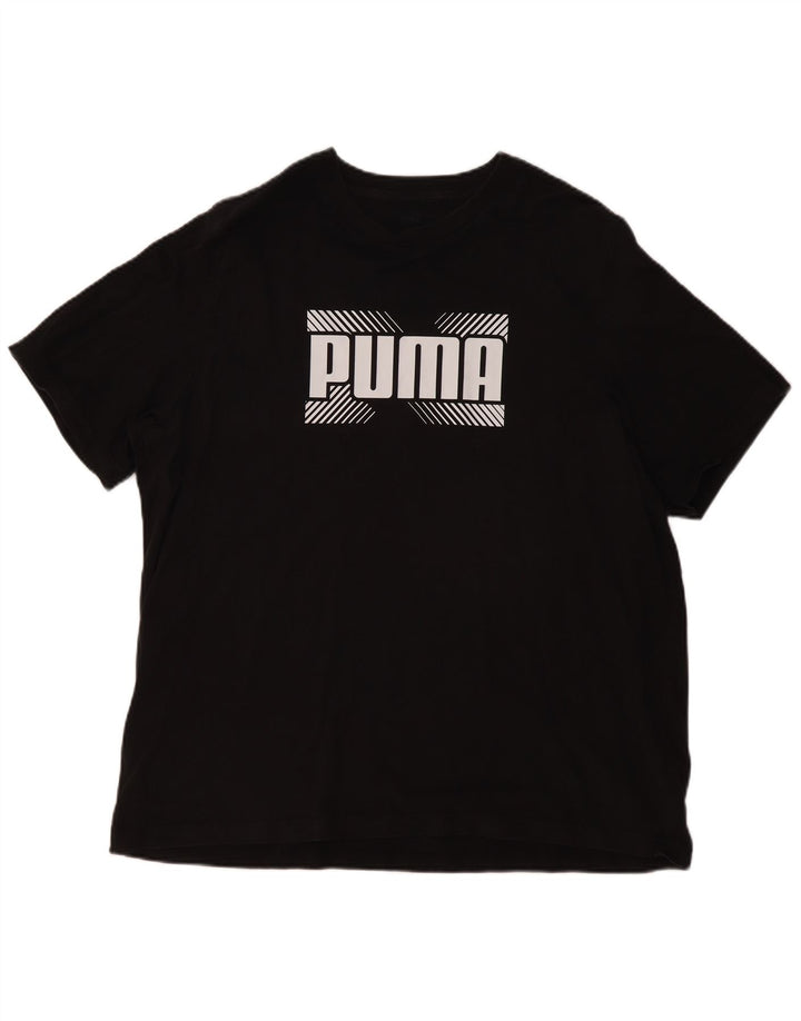 PUMA Mens Graphic T-Shirt Top 2XL Black Cotton