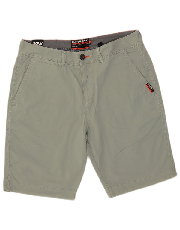 Superdry Mens Slim Fit Chino Shorts W32 Medium Green Cotton