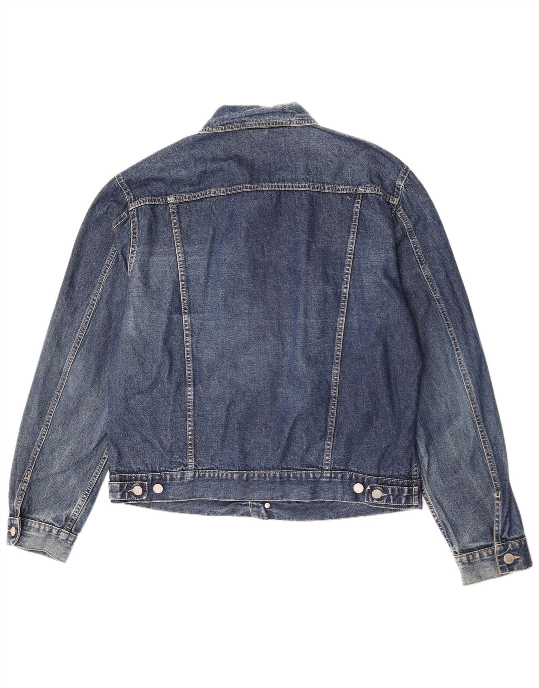 Benetton Mens Denim Jacket UK 42 XL Blue Cotton