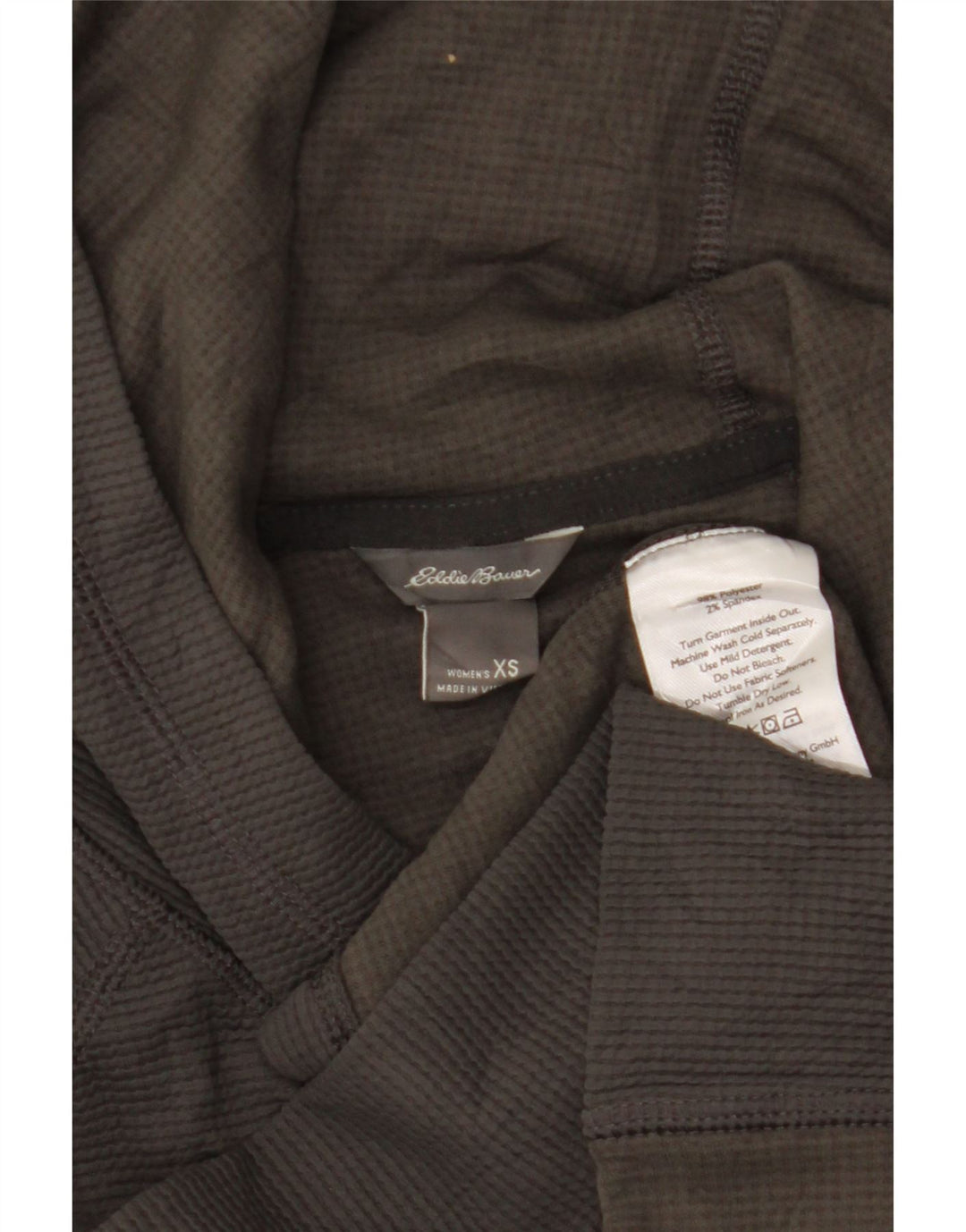 Eddie Bauer Womens Hooded Top Long Sleeve UK 6 XS Grey Polyester