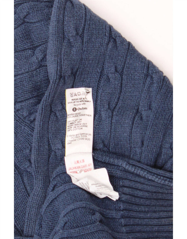 Marks & Spencer Mens Blue Harbour Crew Neck Jumper Sweater Medium Navy