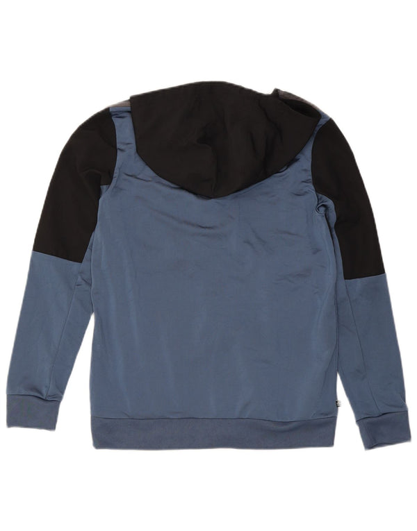 Adidas Boys Tracksuit Top Jacket 13-14 Years Blue Colourblock Polyester