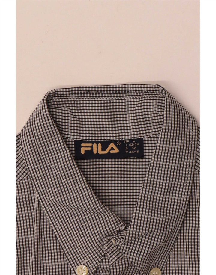 Fila Mens Shirt Large Grey Check