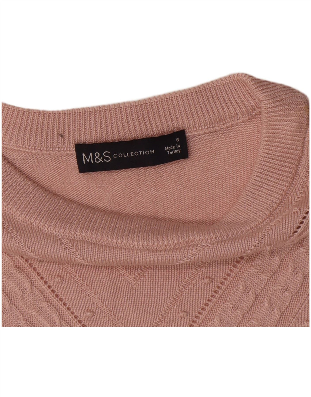 Marks & Spencer Womens Crew Neck Jumper Sweater UK 8 Small Pink