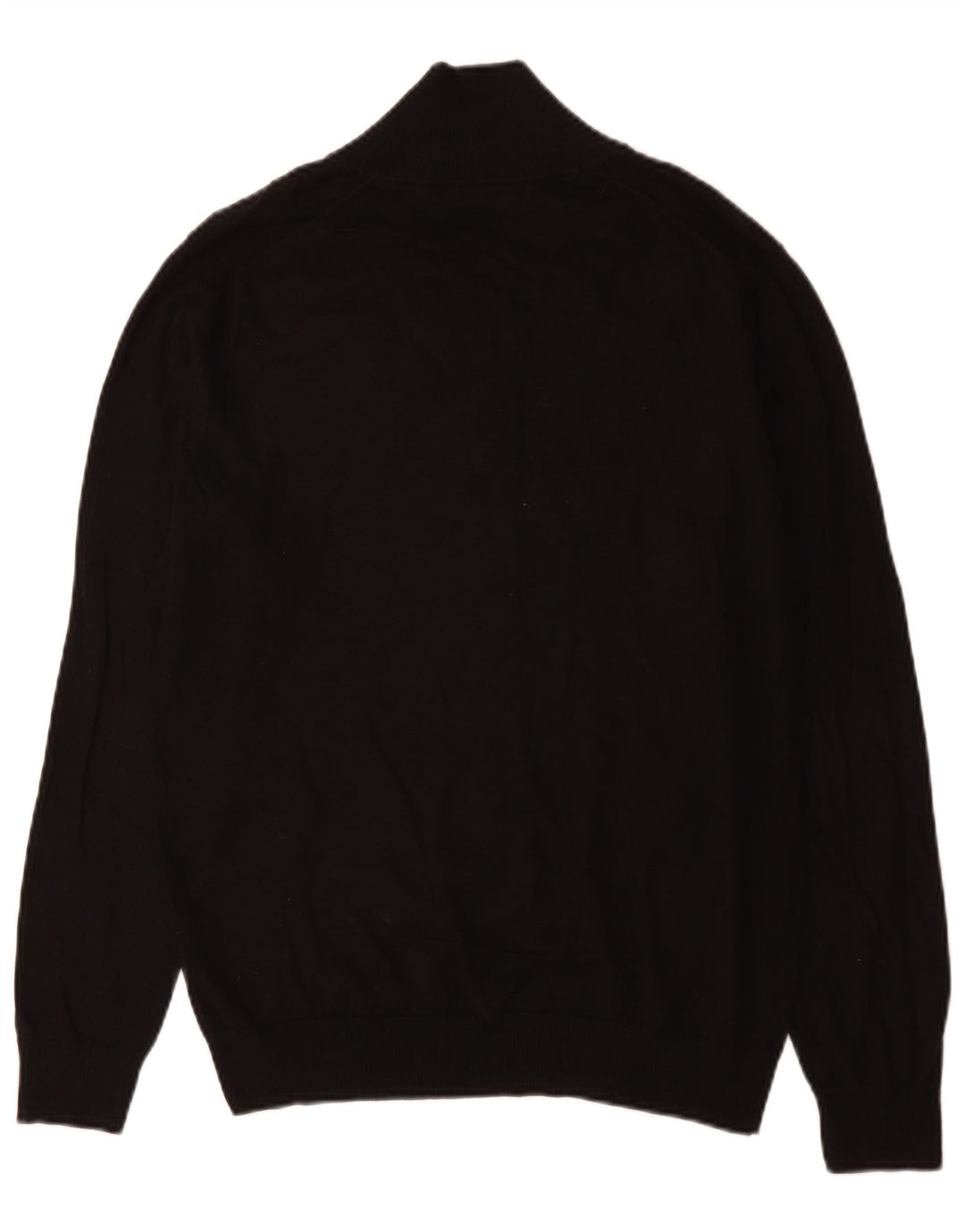 Reiss Mens Button Neck Jumper Sweater Large Black Cotton
