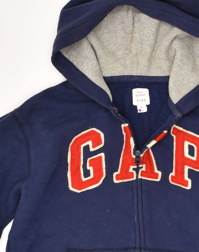 GAP Boys Graphic Zip Hoodie Sweater 9-10 Years Navy Blue Cotton | Vintage Gap | Thrift | Second-Hand Gap | Used Clothing | Messina Hembry 