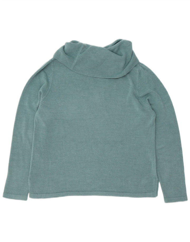 Marks & Spencer Womens Roll Neck Jumper Sweater UK 14 Large Green Acrylic