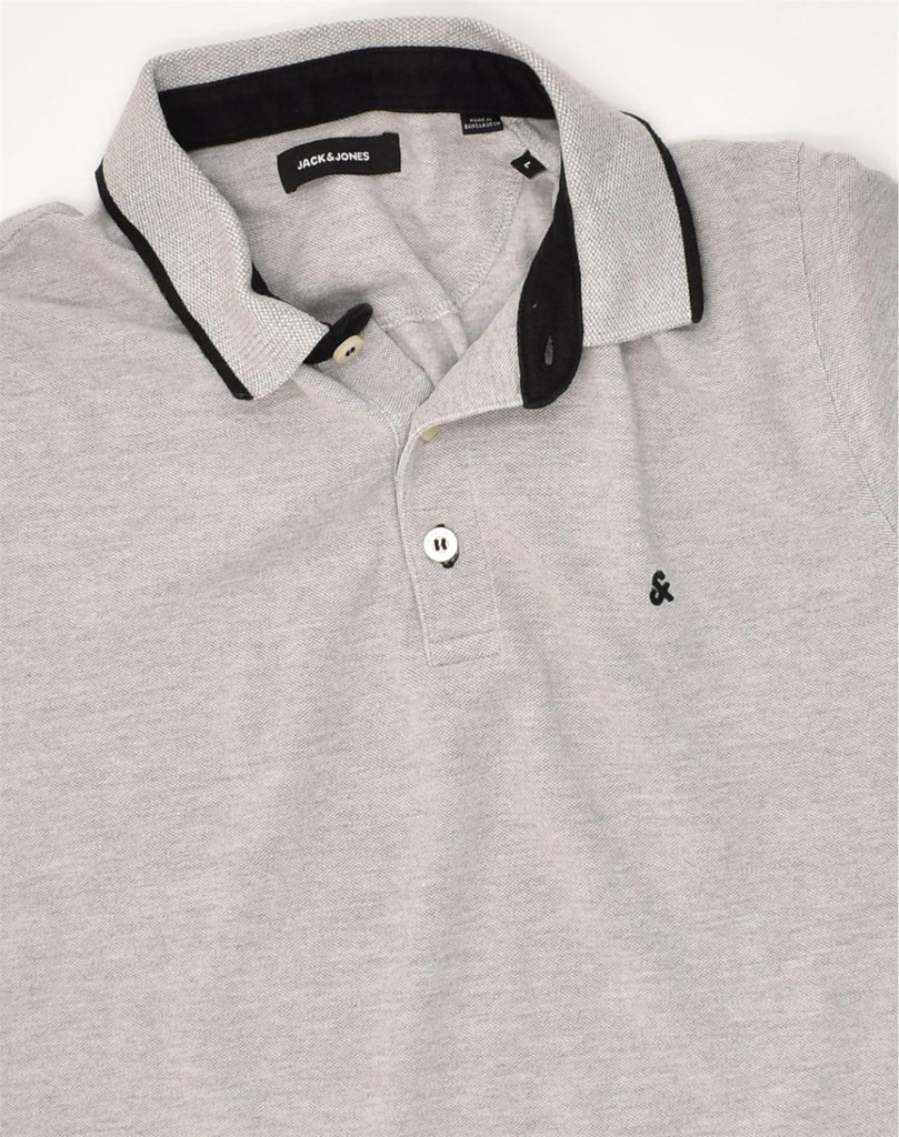 JACK & JONES Mens Polo Shirt Large Grey Cotton | Vintage Jack & Jones | Thrift | Second-Hand Jack & Jones | Used Clothing | Messina Hembry 