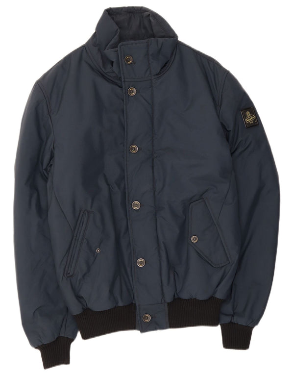 Refrigiwear Mens Bomber Jacket UK 40 Large Navy Blue Colourblock Polyamide