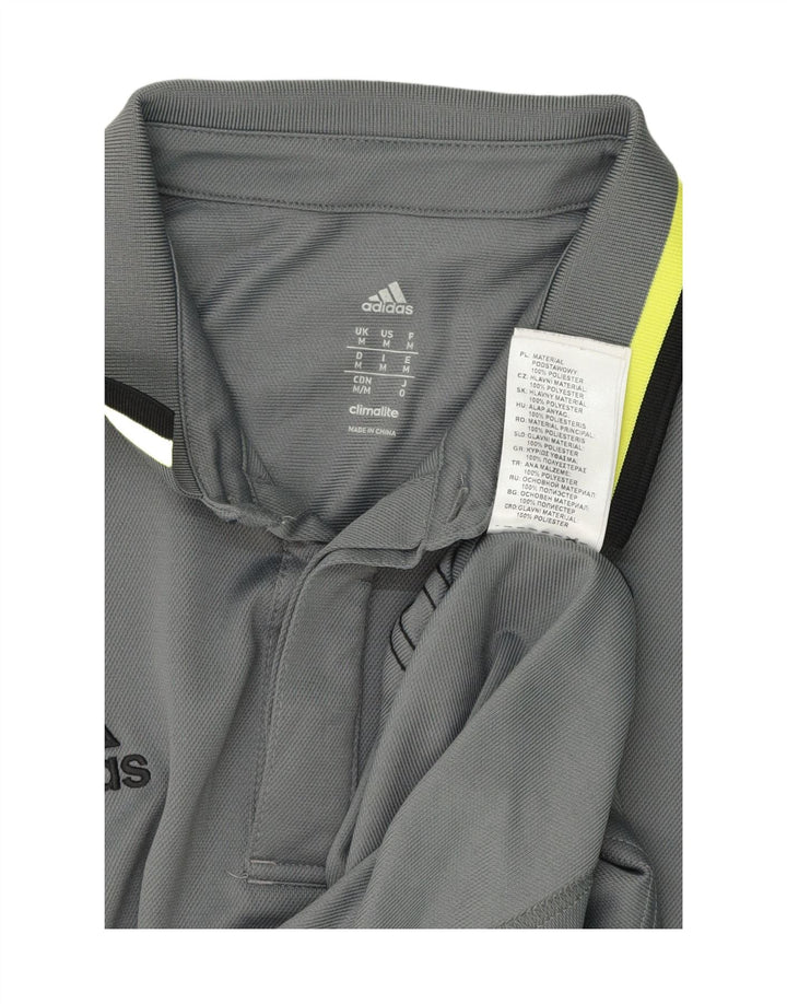 ADIDAS Mens Climalite Polo Shirt Medium Grey Polyester Vintage Adidas and Second-Hand Adidas from Messina Hembry 