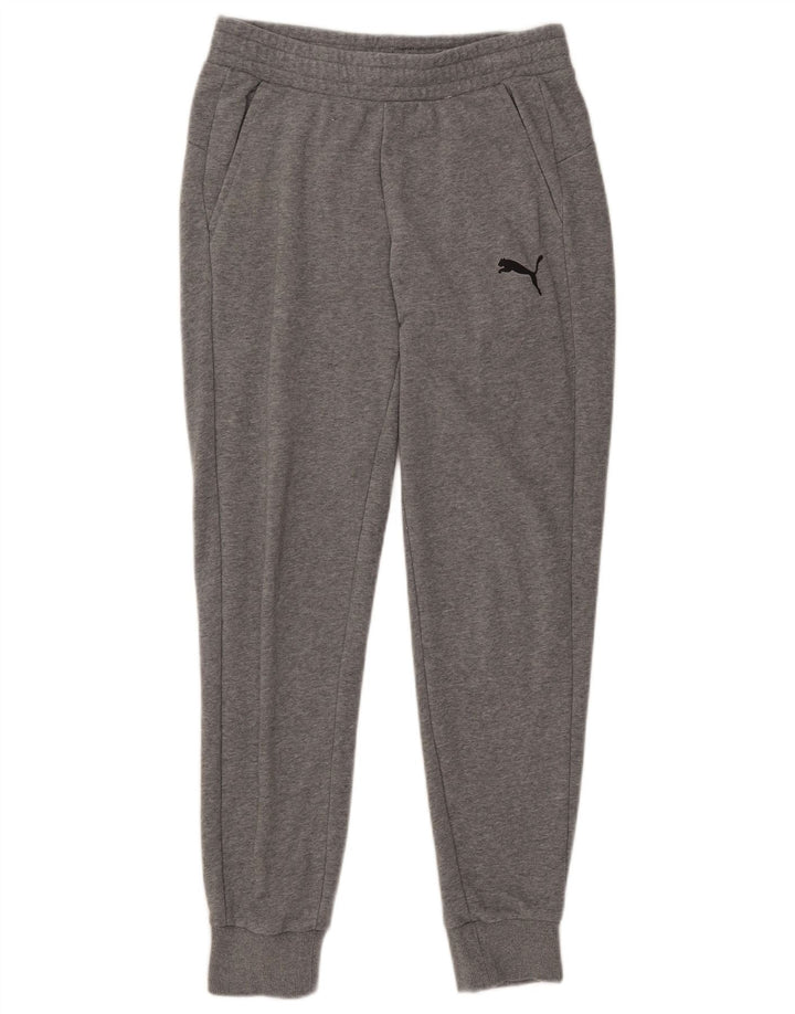 Puma Mens Tracksuit Trousers Joggers Medium Grey Flecked Cotton