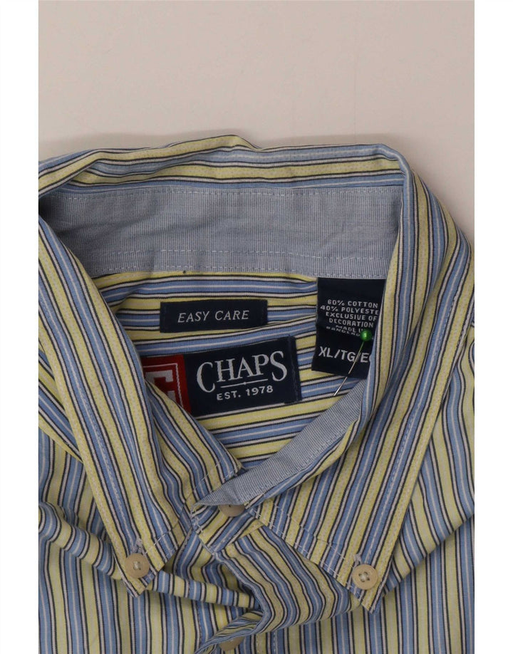 Chaps Mens Shirt XL Blue Striped Cotton Classic