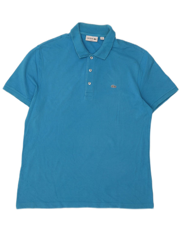 Lacoste Mens Slim Fit Polo Shirt Size 6 XL Blue Cotton