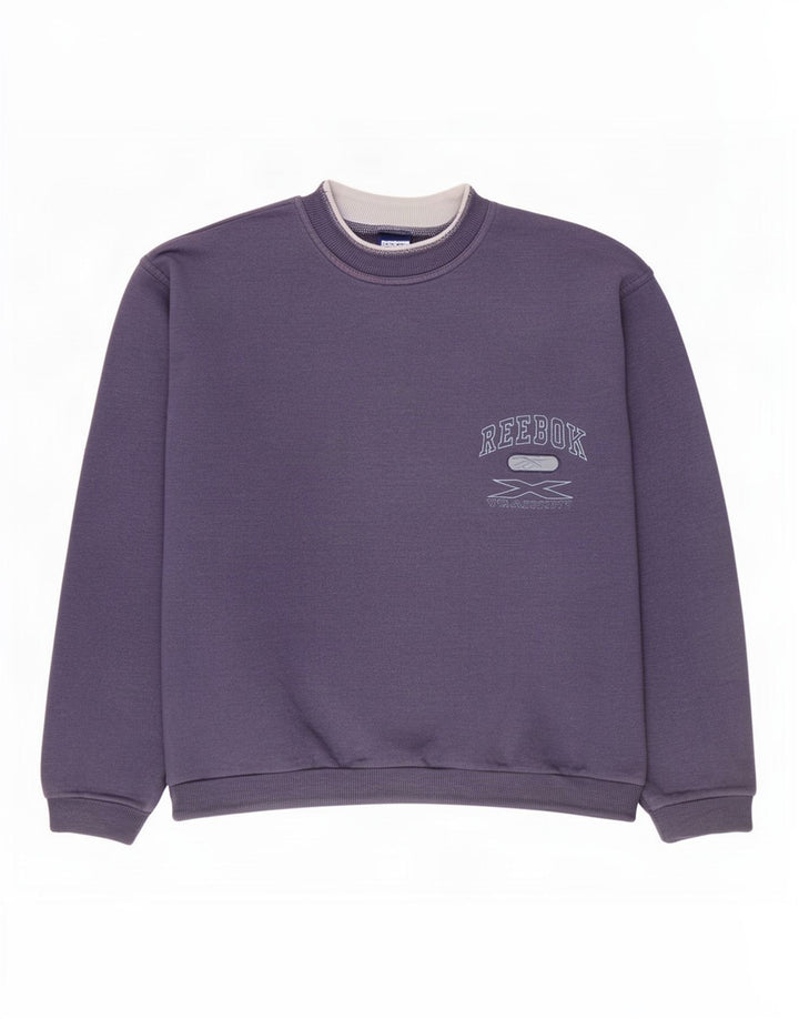 Reebok Mens Sweatshirt Jumper Medium Purple Cotton